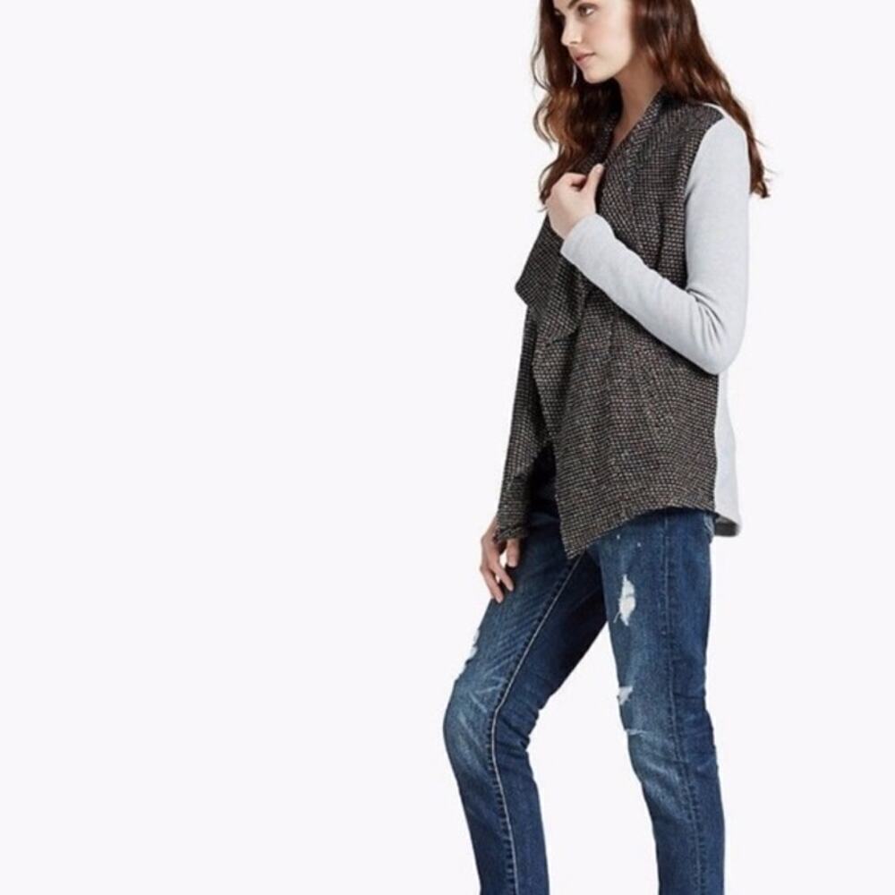 LUCKY BRAND lotus shawl open cardigan sweater XS
